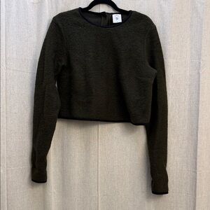 Son de Flor Dark Green Crop Sweater